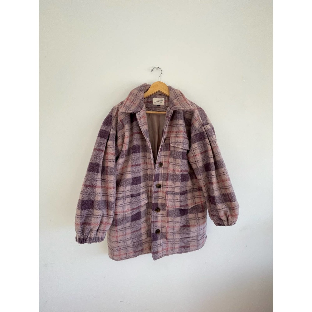 Universal Threads Oversized Purple Plaid Button U… - image 4